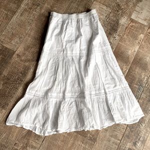 Long boho style elastic waist white skirt from ON